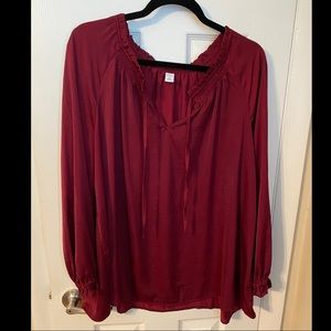NWOT Deep red long sleeve blouse from Old Navy XXL